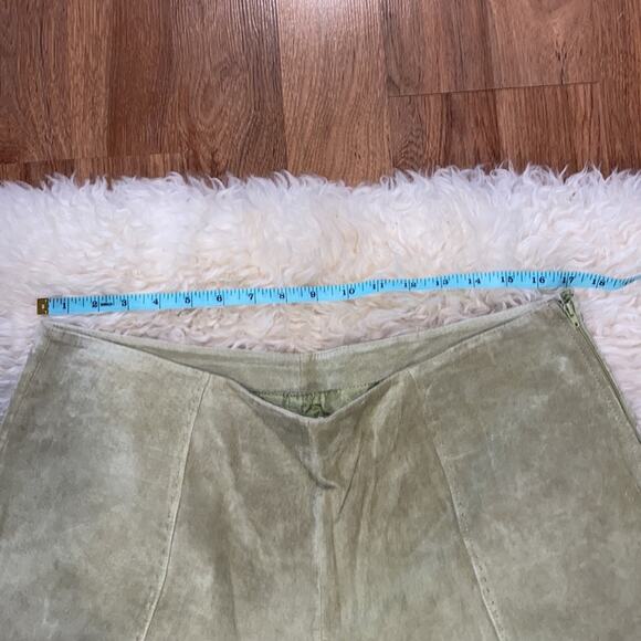 The Look by Randolph Duke Vintage Light Olive Green Suede Cropped Pants Sz 34 - Picture 6 of 10